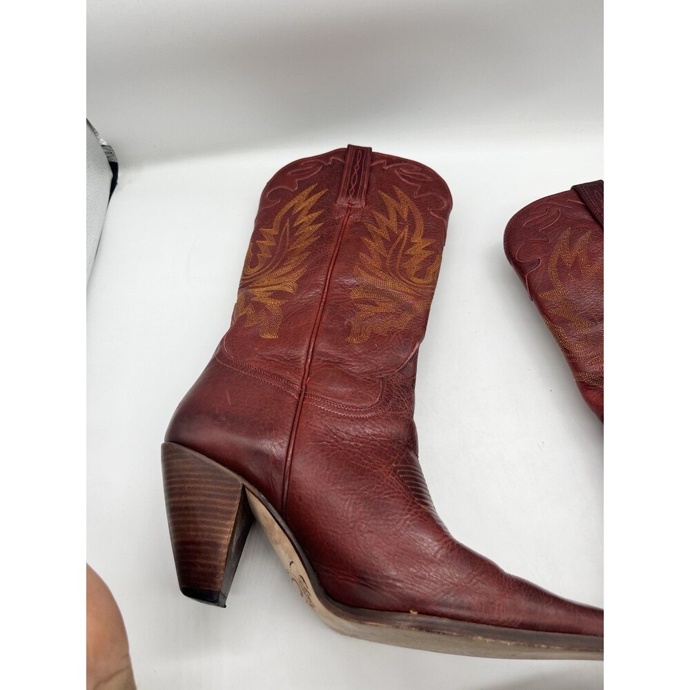 Charlie 1 Horse Lucchese Women's Red Brazilian Leather Western  Size 8  B - Picture 7 of 16